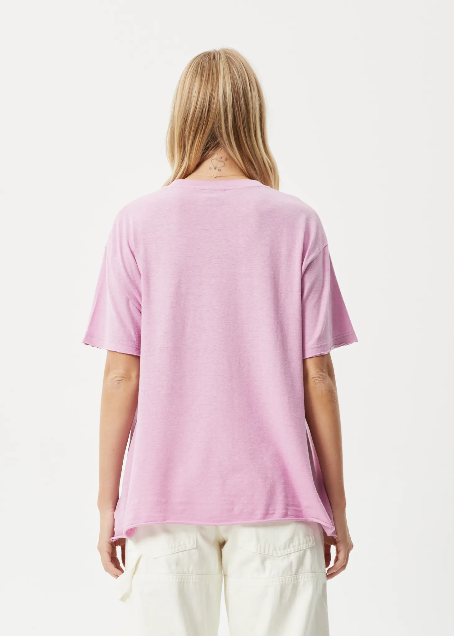 AFENDS Womens Flowers Slay - Oversized Graphic T-Shirt - Candy