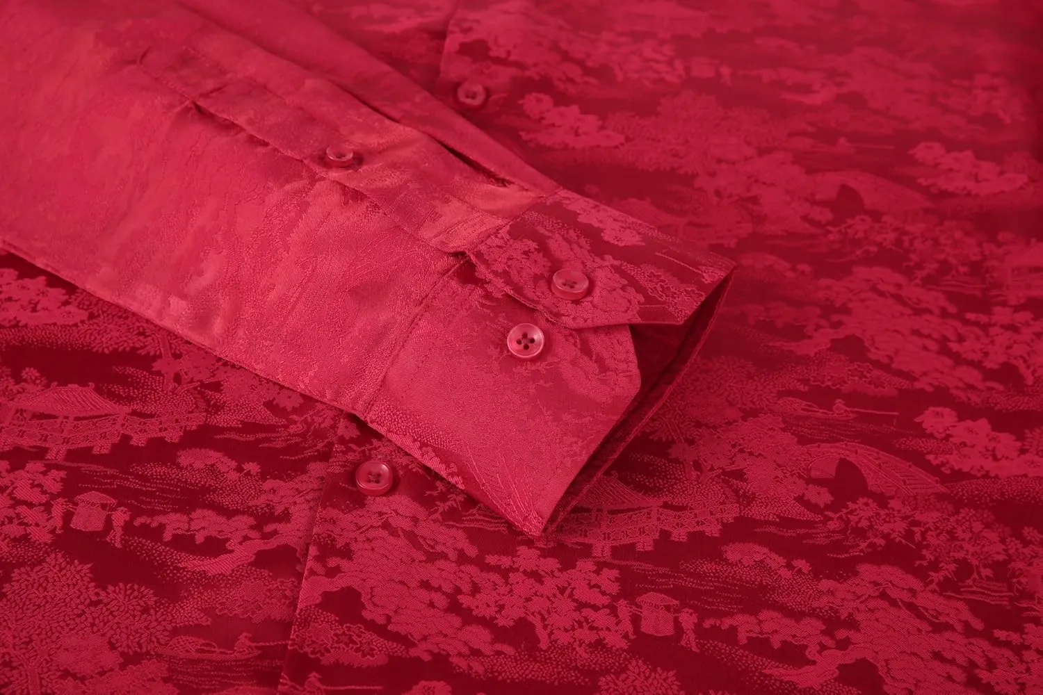 Alex Vando Mens Luxury Satin Dress Shirt Long Sleeve Silk Shiny Sateen Party Shirt