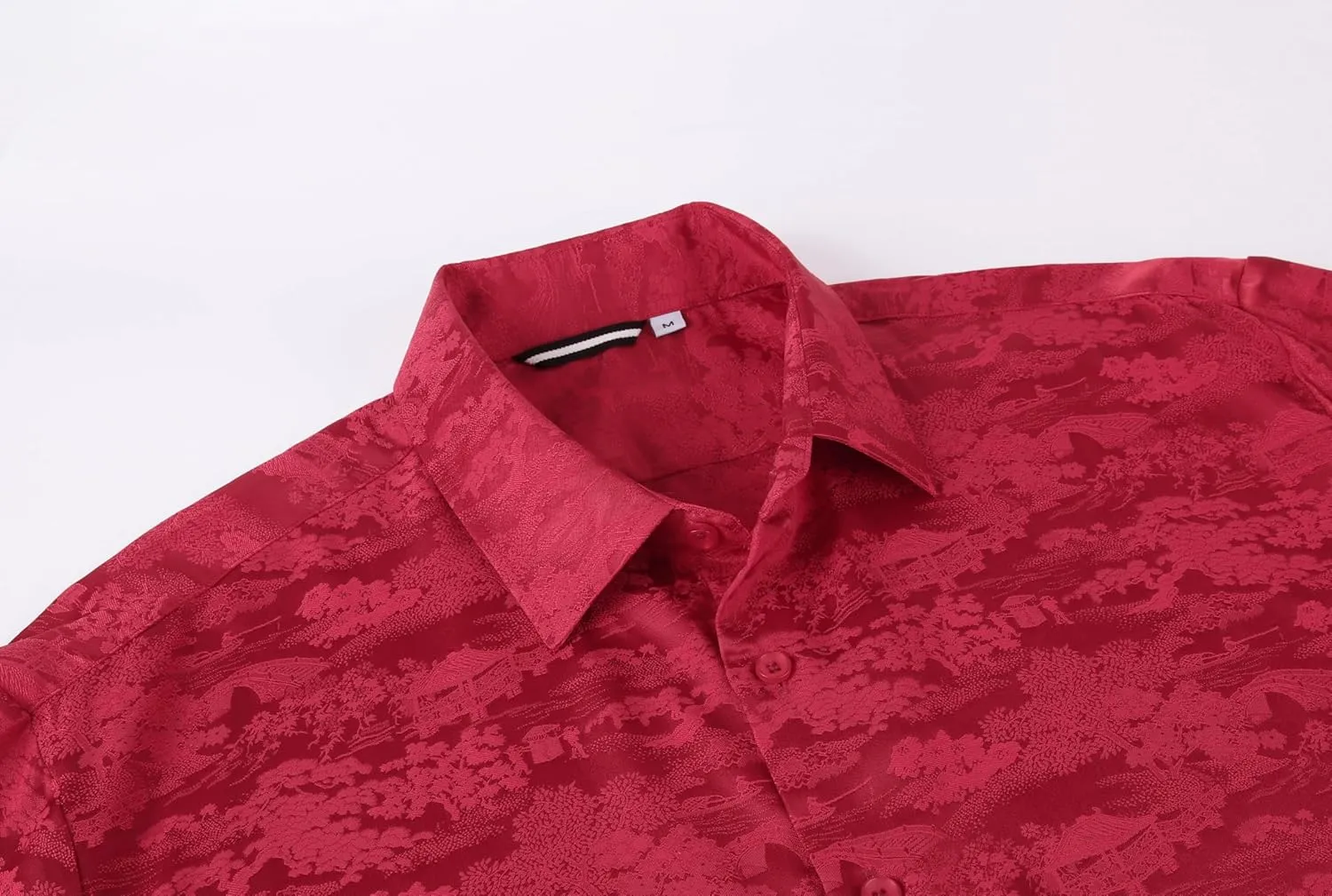 Alex Vando Mens Luxury Satin Dress Shirt Long Sleeve Silk Shiny Sateen Party Shirt