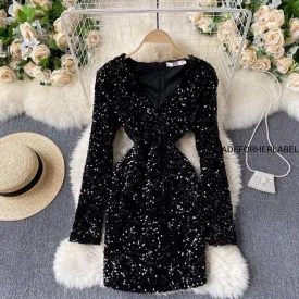 Bella Full Sleeve Sequin Dress