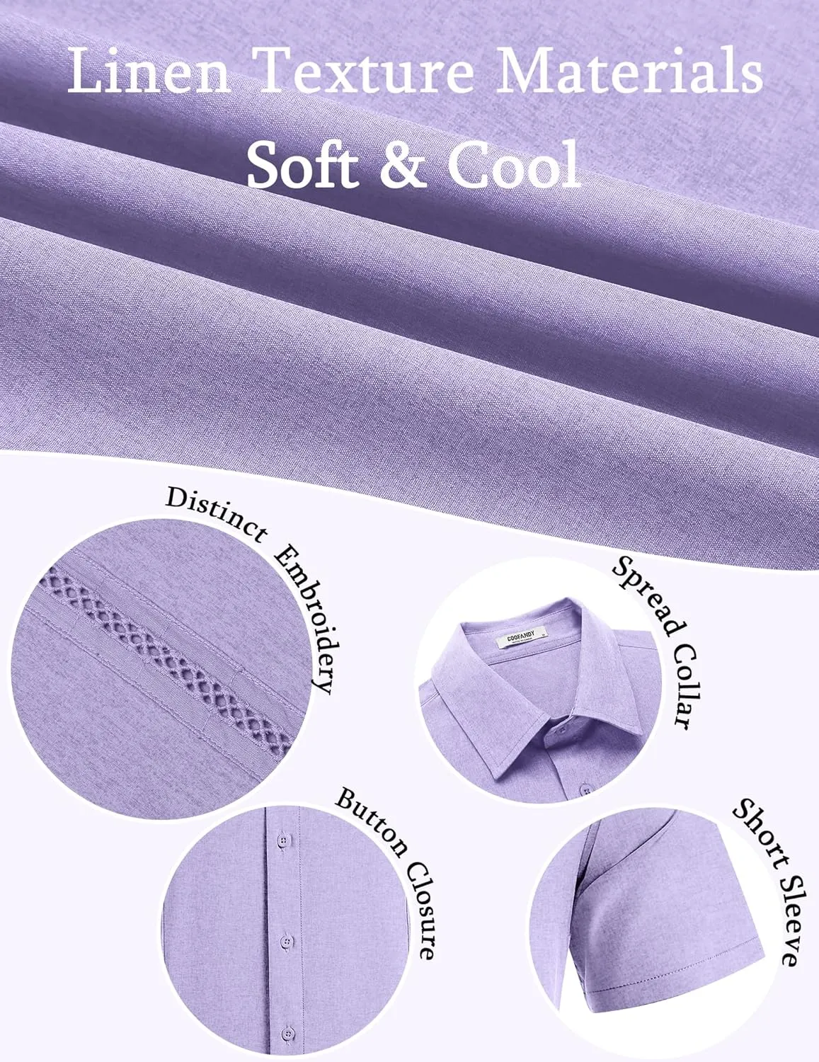 COOFANDY Men's Cuban Guayabera Shirts Casual Short Sleeve Button Down Shirt Summer Beach Vacation Shirt