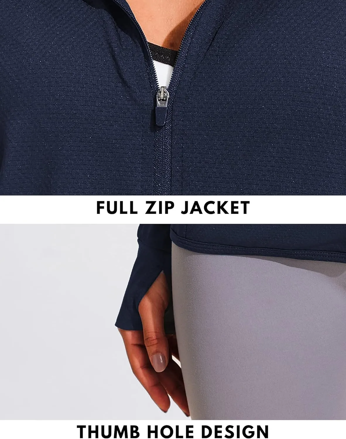 COOrun Women's UPF 50 Sun Protection Hoodie Jackets Full Zip Long Sleeve Active Shirts Outdoor Hiking Running