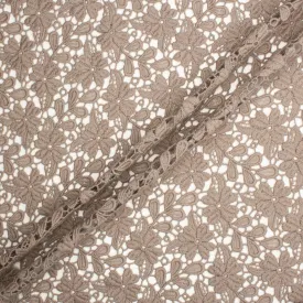 Deep Taupe Wool Guipure Lace