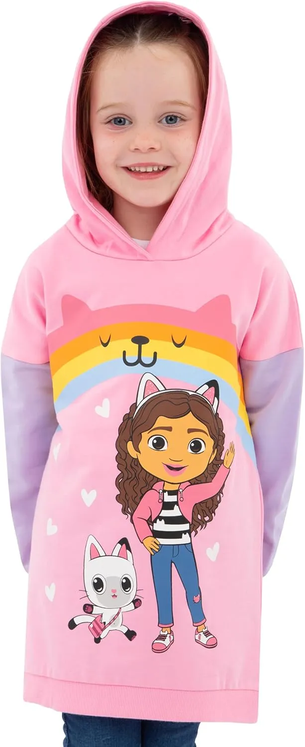 DreamWorks Gabbys Dollhouse Girls Hoodie | Pandy Paws Long Hoodie | Gabbys Dollhouse Clothes | Pink 7