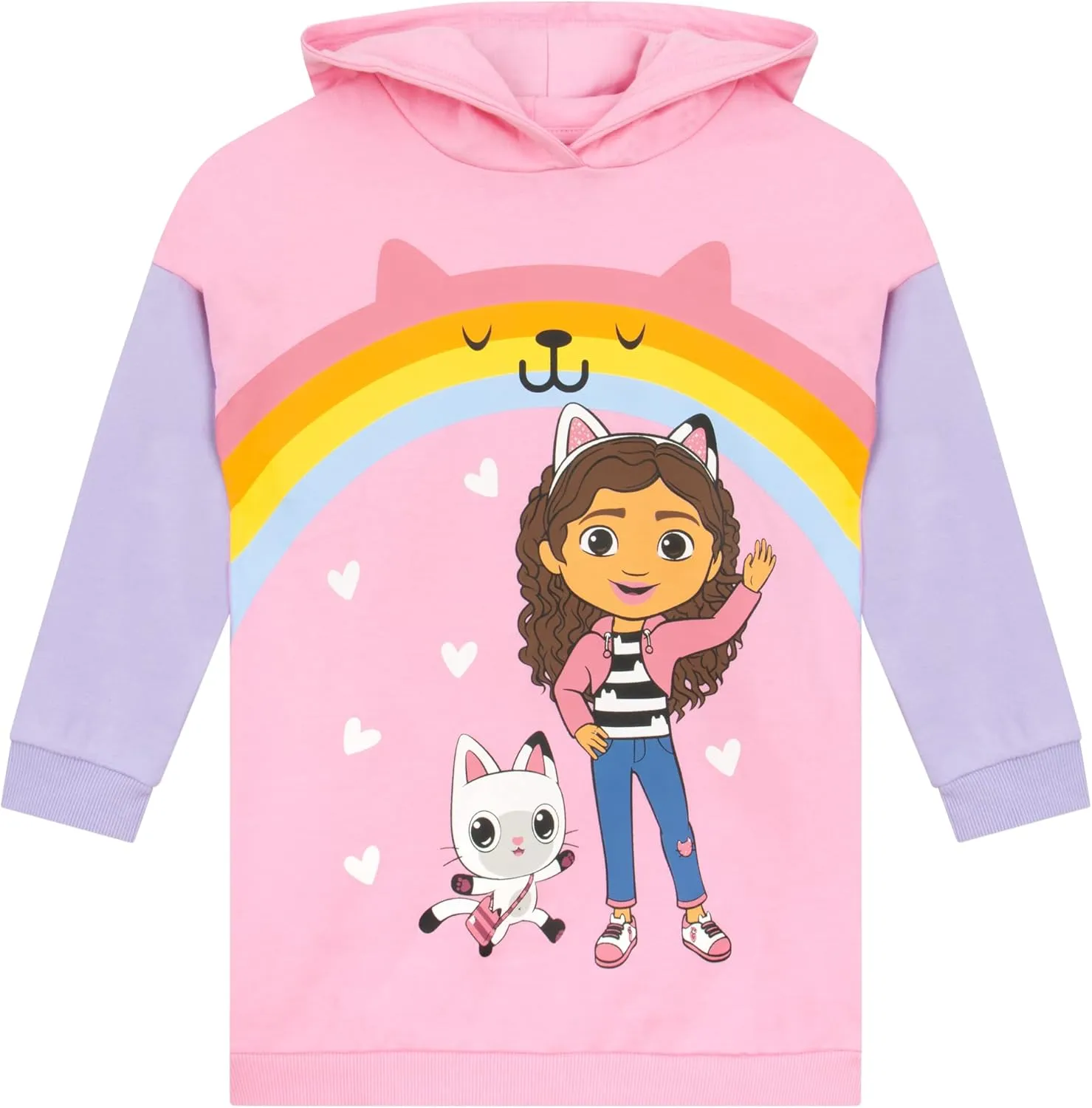 DreamWorks Gabbys Dollhouse Girls Hoodie | Pandy Paws Long Hoodie | Gabbys Dollhouse Clothes | Pink 7