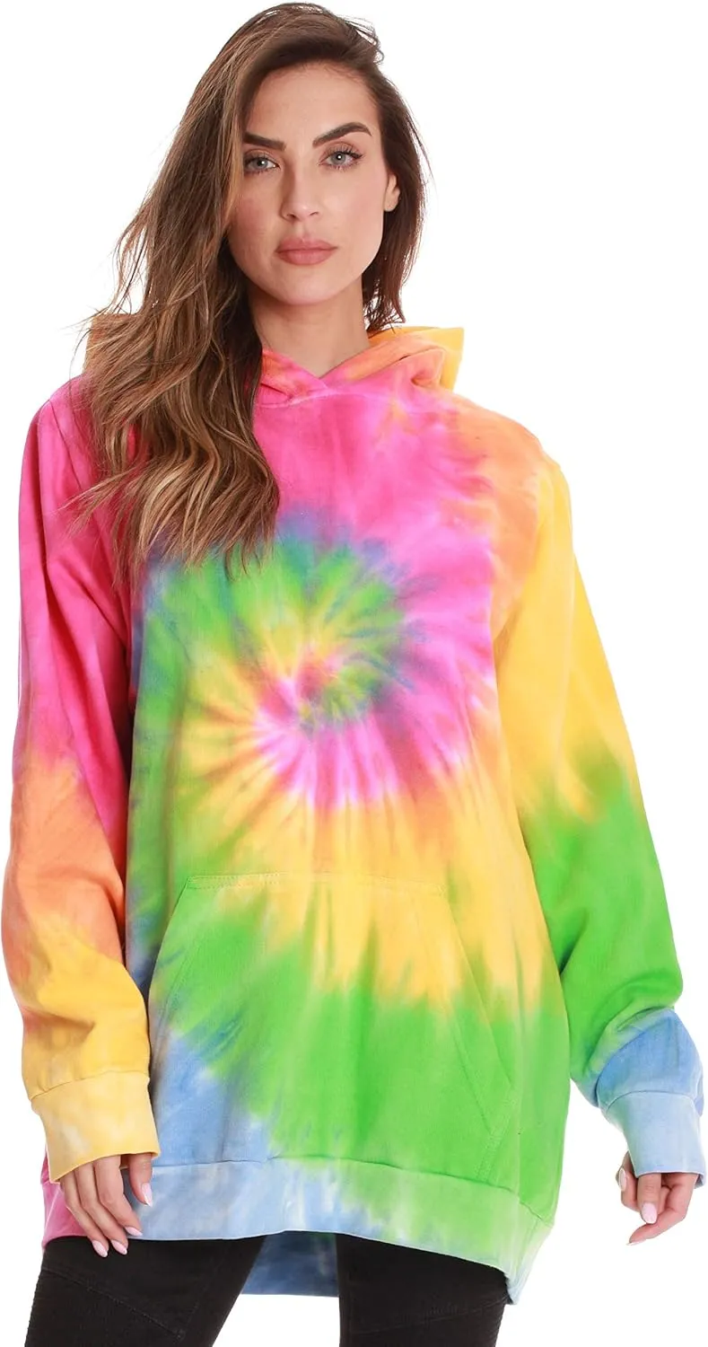 #followme Tie Dye Pullover Hoodie for Men and Women Fleece Hooded Sweatshirt
