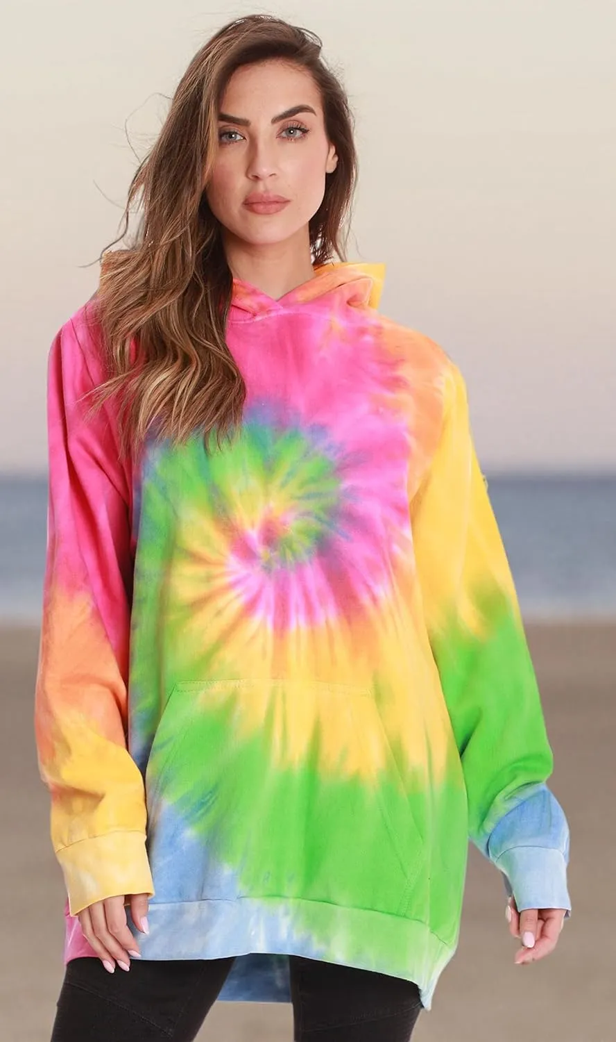 #followme Tie Dye Pullover Hoodie for Men and Women Fleece Hooded Sweatshirt