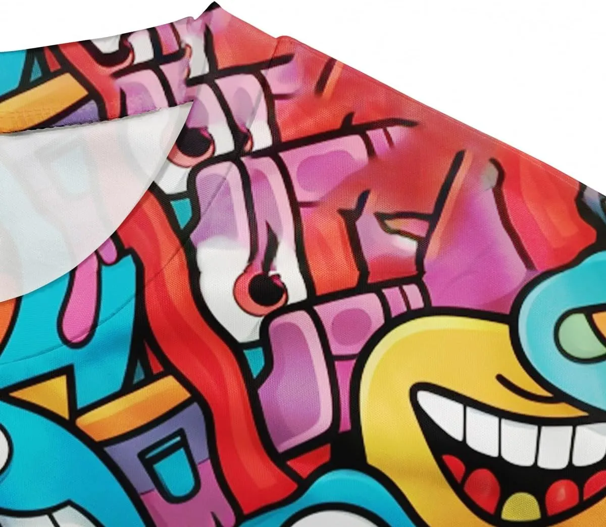 Funny Graffiti Graphic T-Shirts for Men 3D Print Smile Face Tshirt Hip-Hop Tee Top