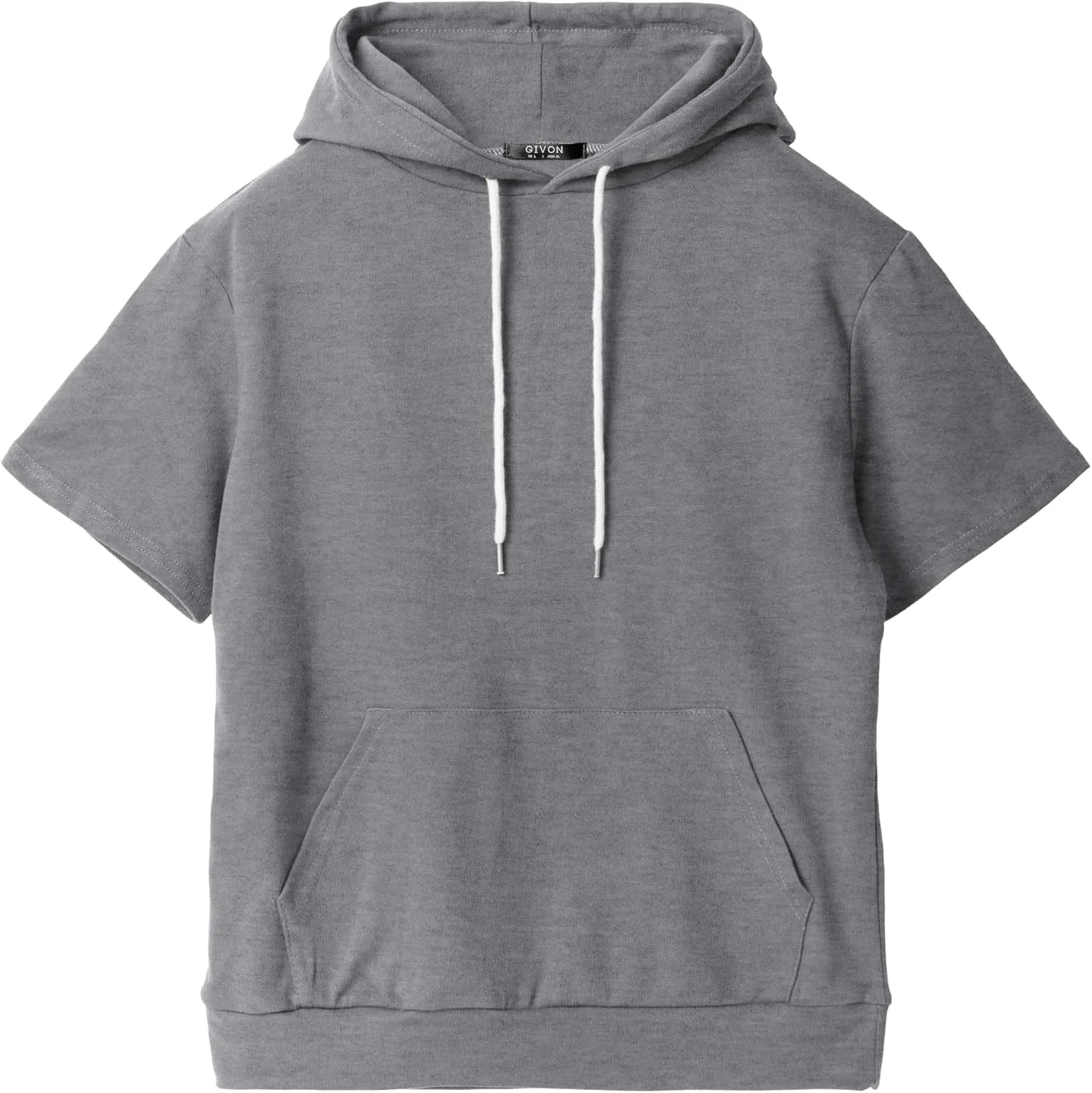 GIVON Women's Comfortable Short Sleeve Hoodie Pullover Hooded Sweatshirt with Kangaroo Pocket