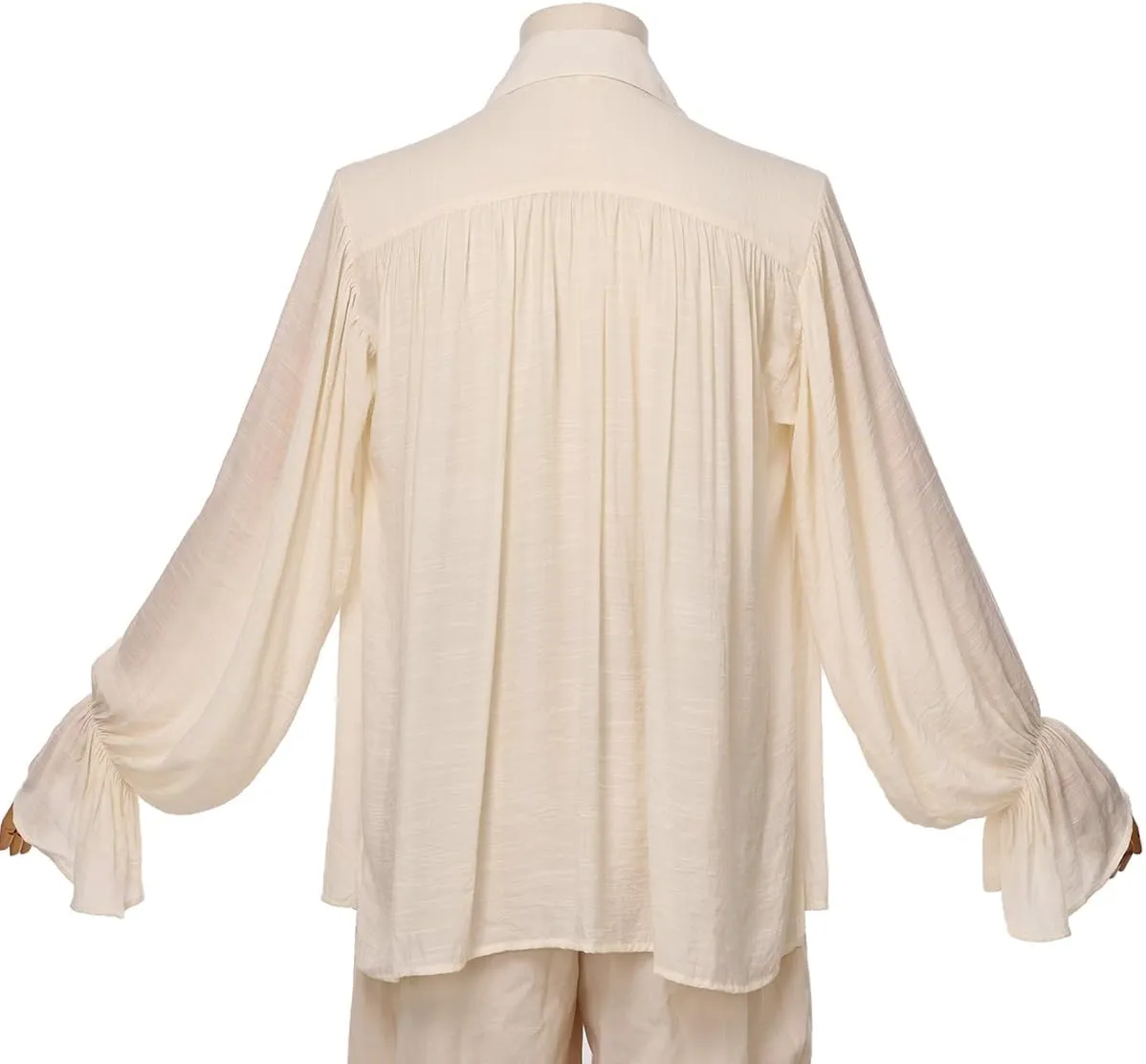 GRACEART Men Pirate Shirt Women Vampire Renaissance Shirts Victorian Ruffled Medieval Costume Cotton Linen Shirt
