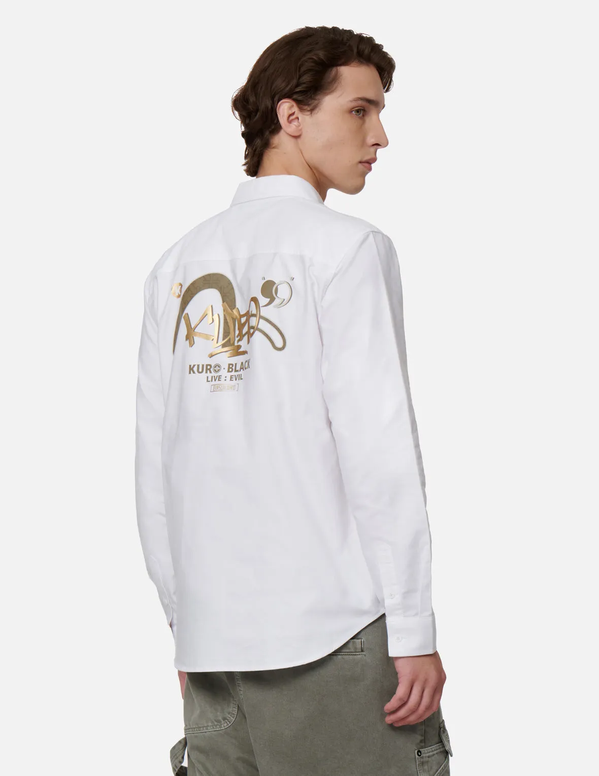 Graffiti Logo Foil Print Seagull Oxford Shirt
