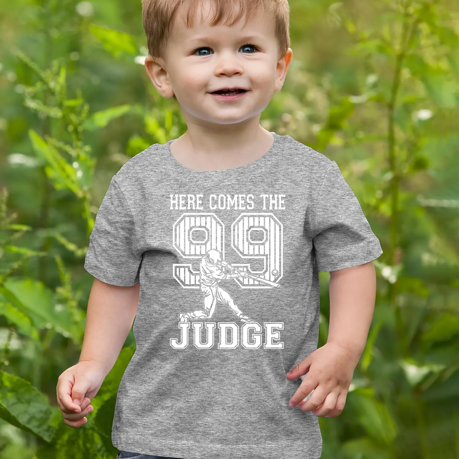 Here Comes The Judge 99 NY Baseball Toddler T-Shirt, Soft Cotton