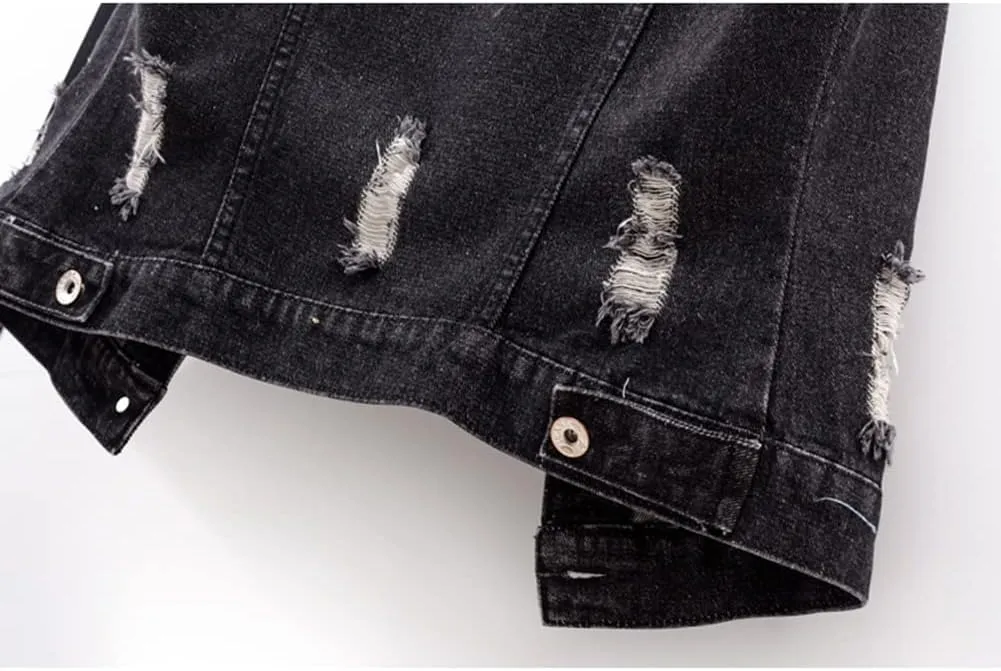 Kedera Womens Denim Jean Vest Classic Junior Button Up Cropped Distressed Sleeveless Jean Jacket
