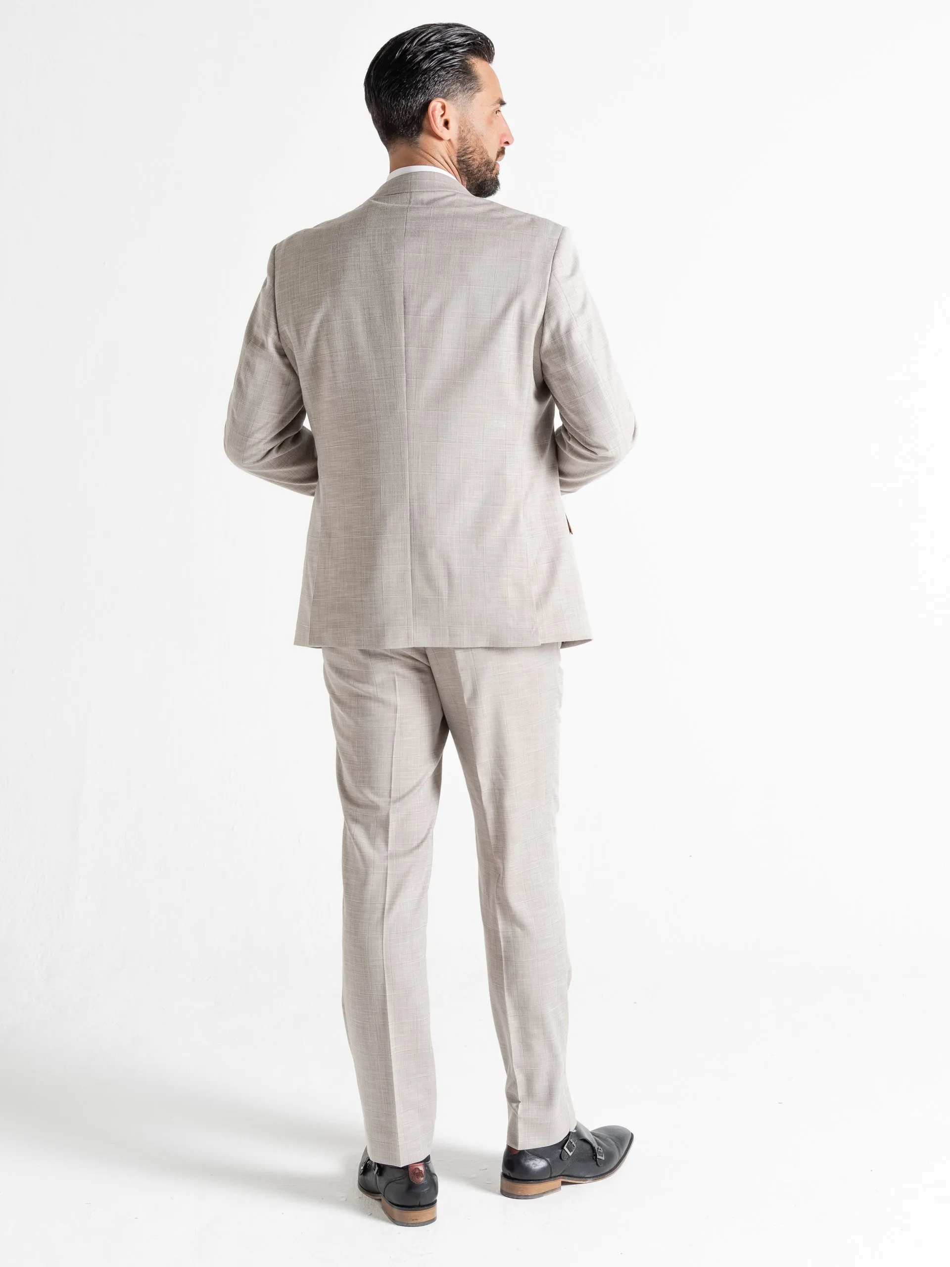 KENSINGTON CREAM WITH LIGHT BROWN CHECKS DETAILING