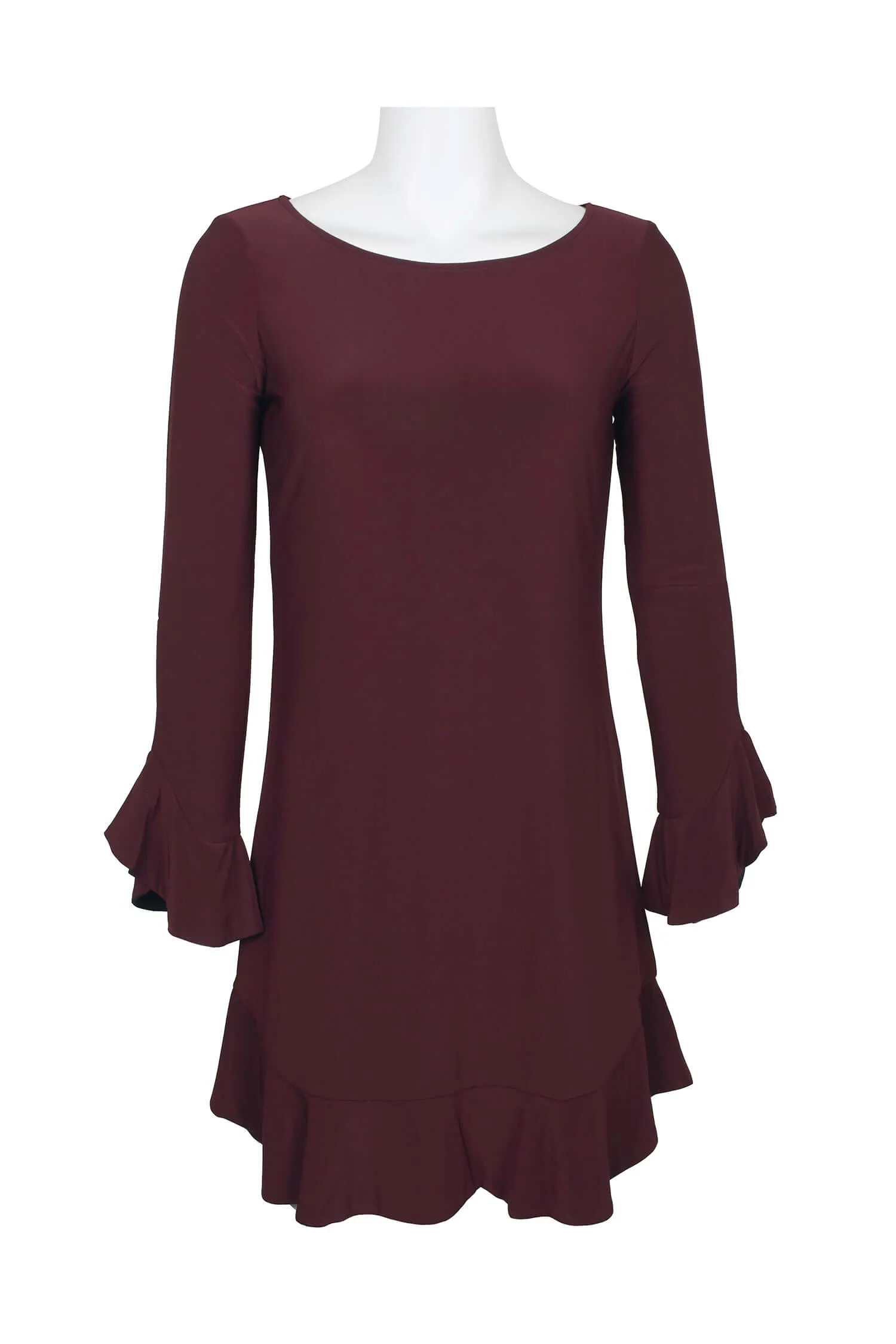 Laundry Boat Neck Circular Sleeve Flutter Reversible Two Color ITY Dress