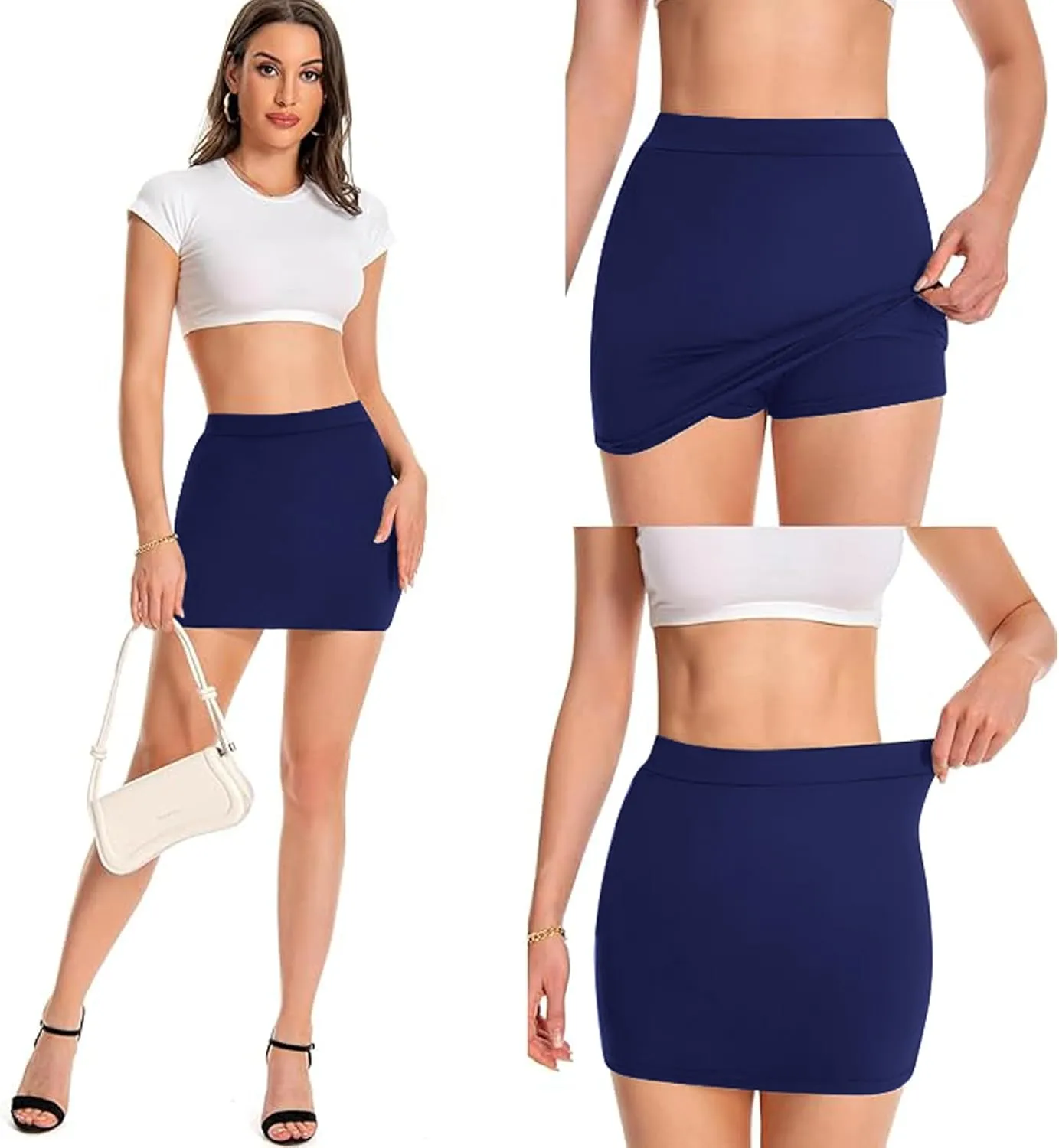 Leopard Cheetah Skirt with Shorts, Sexy Night Club High Waist Elastic Leopard Print Bodycon Mini Skirts for Women