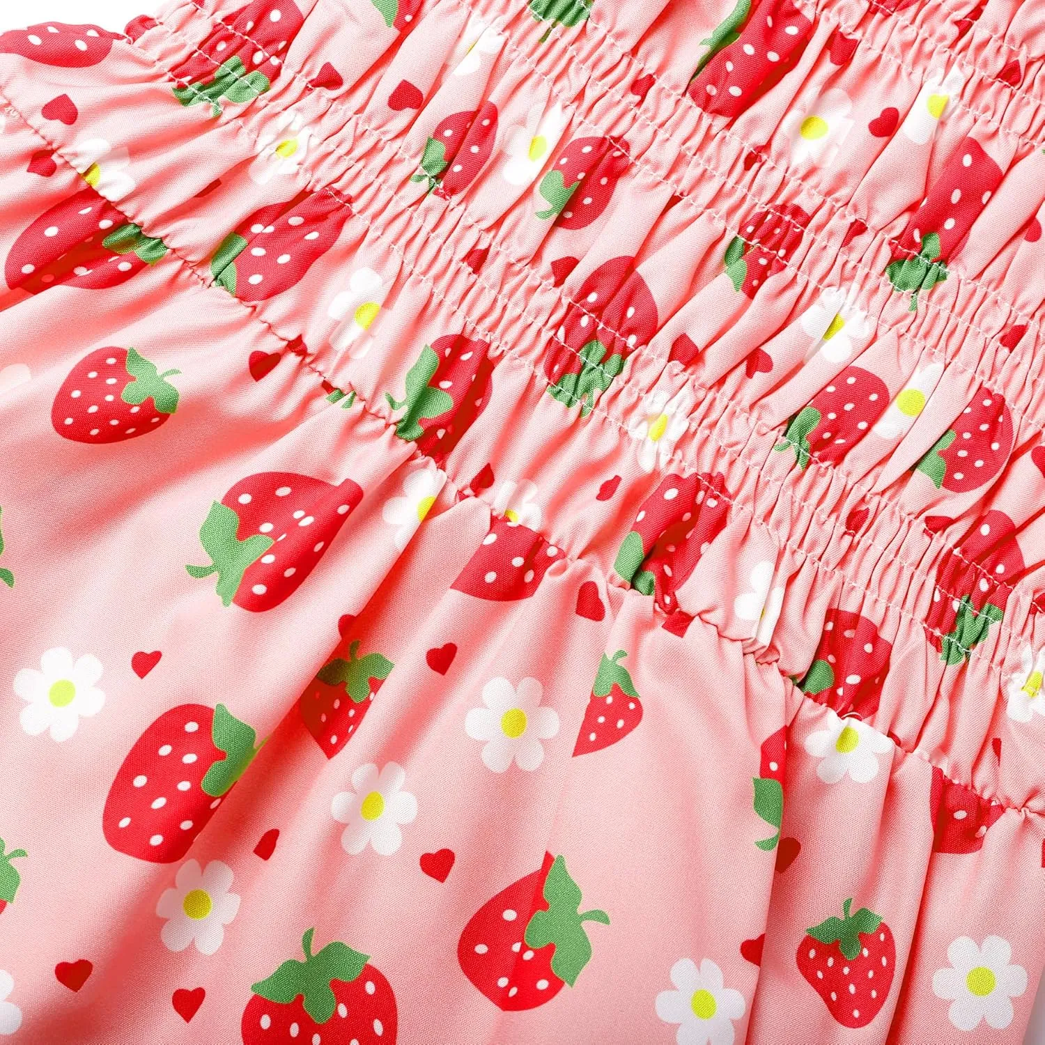Little Girls Dresses Casual Summer Dress Ruffle Sleeve Floral Tiered Sundress Smocked Shirred Party Dress 3-10 Years