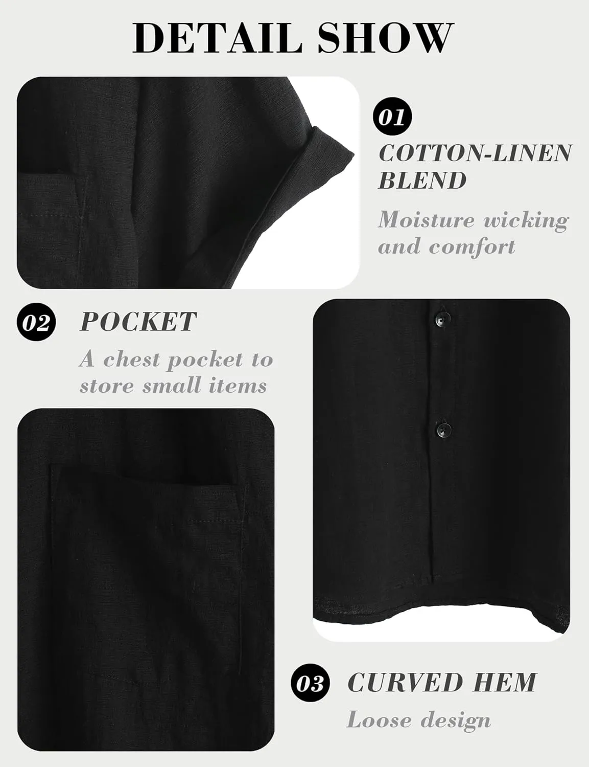 Mens Cotton Linen Shirts Casual Button Down Short Sleeve Shirt Vacation Beach Summer Hawaiian Shirt with Pocket