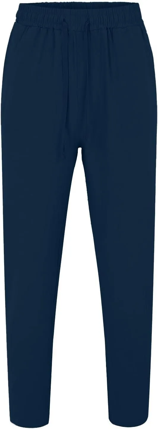 Mens Cotton Linen Sweatpants Elastic Waist Drawstring Straight Leg Casual Pants Summer Loose Lightweight Beach Slacks