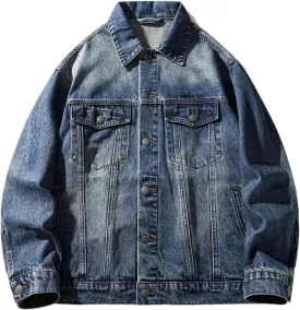 Men's Denim Jacket Spring Autumn American Workwear Coat for Men