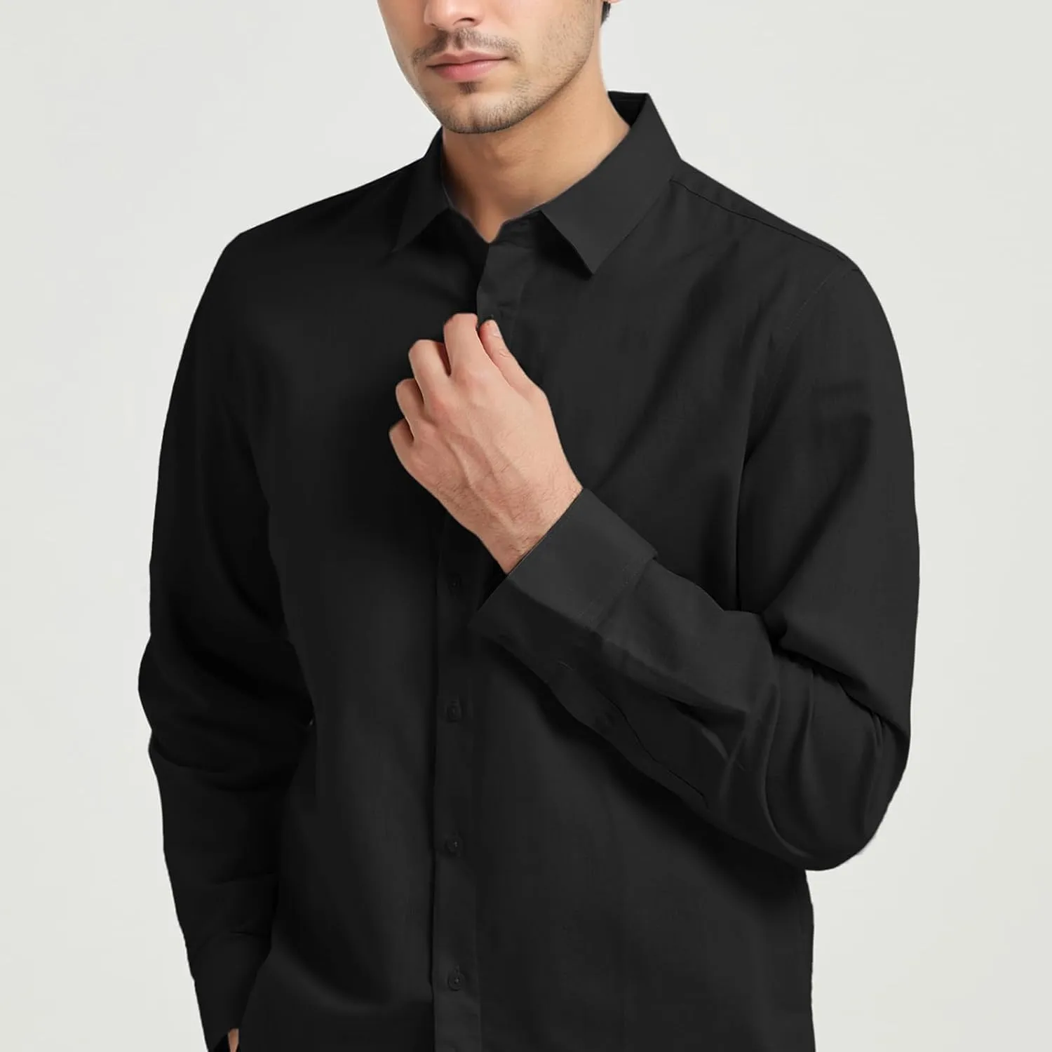 Men's Long Sleeve Button Down Cotton Linen Shirt Casual Lightweight Beach Shirt