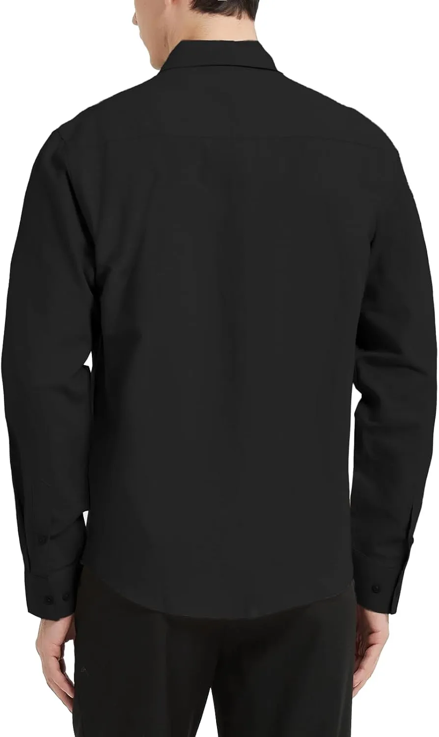 Men's Long Sleeve Button Down Cotton Linen Shirt Casual Lightweight Beach Shirt