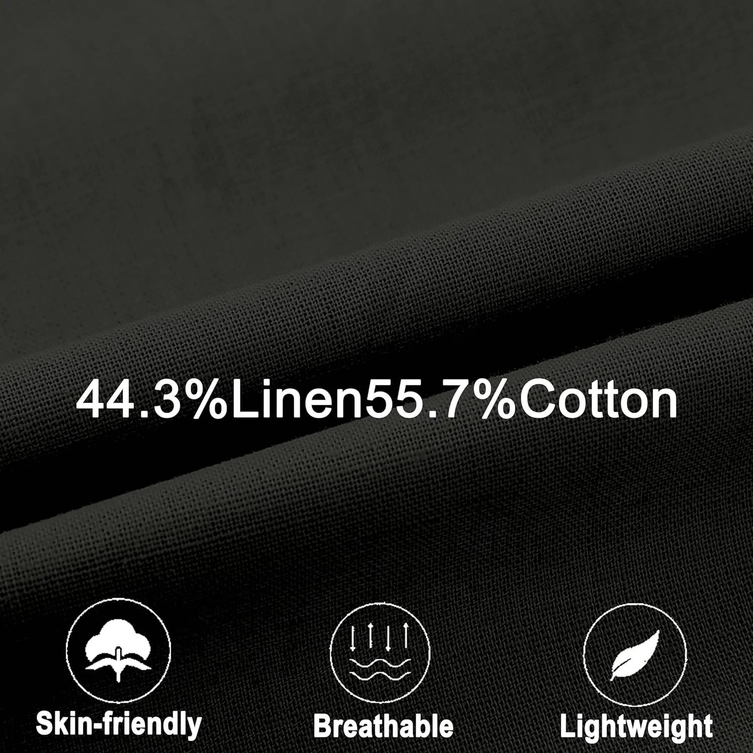 Men's Long Sleeve Button Down Cotton Linen Shirt Casual Lightweight Beach Shirt