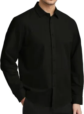 Men's Long Sleeve Button Down Cotton Linen Shirt Casual Lightweight Beach Shirt