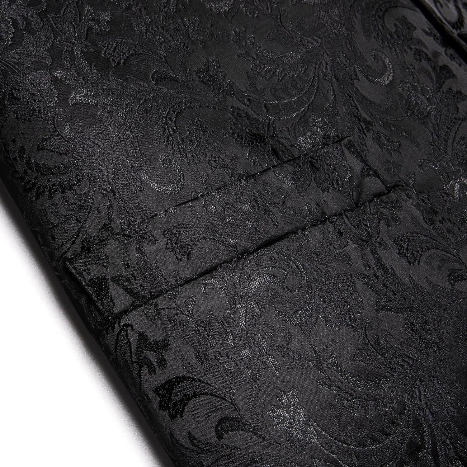 Mens Suit Vest 4PC Silk Paisley Vest with Necktie Pocket Square Cufflinks Formal Woven Waistcoat for Suit Tuxedo