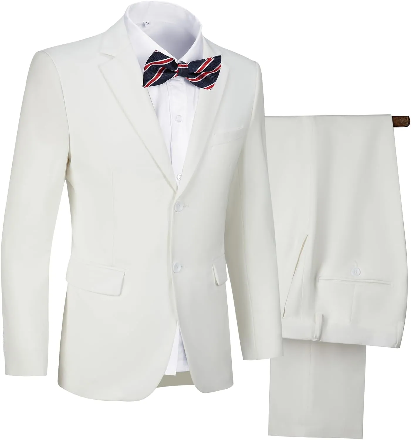 Mens Suits Slim Fit 2 Piece, Solid Blazer Pants Business Suit Set Prom Tuxedo Wedding Suit Jacket Pants Set