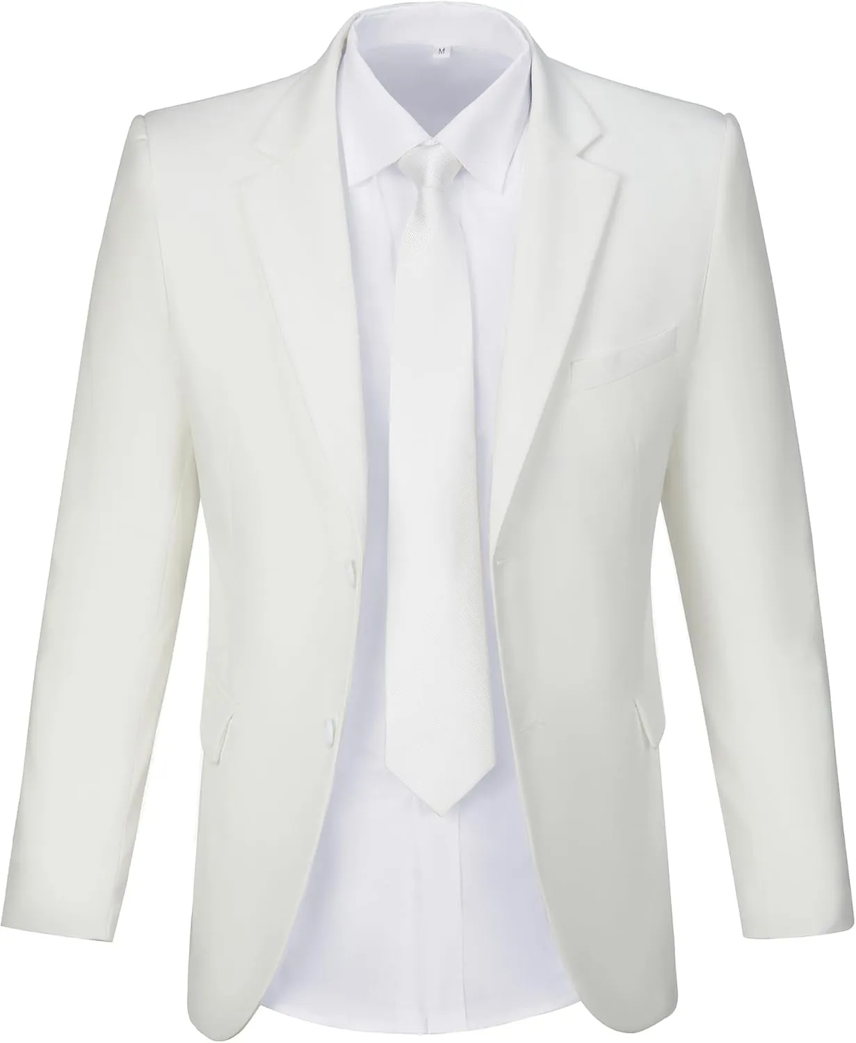 Mens Suits Slim Fit 2 Piece, Solid Blazer Pants Business Suit Set Prom Tuxedo Wedding Suit Jacket Pants Set