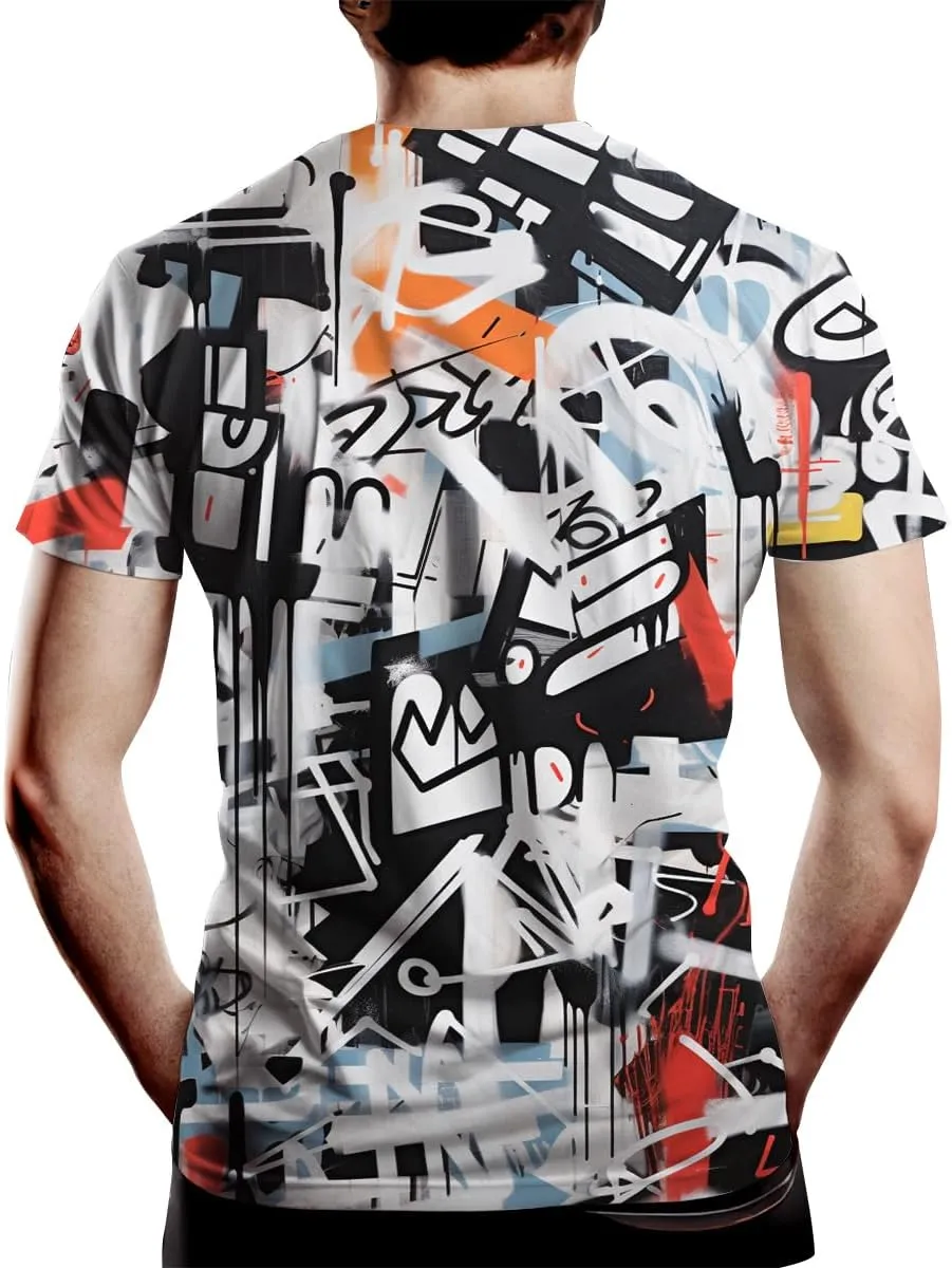 Mens Womens Hipster Hip-Hop Urban Tees Street Graffiti Print T-Shirt