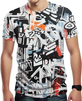 Mens Womens Hipster Hip-Hop Urban Tees Street Graffiti Print T-Shirt