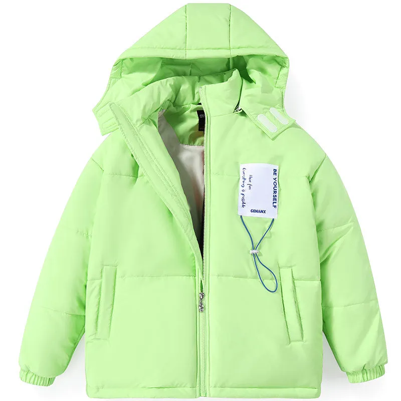 Minimalist Plain Patchwork Padded Coat