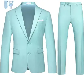 MOGU Mens Slim Fit Suit 2 Piece Tuxedo for Prom Business Wedding Dance (Suit Jacket   Pants)