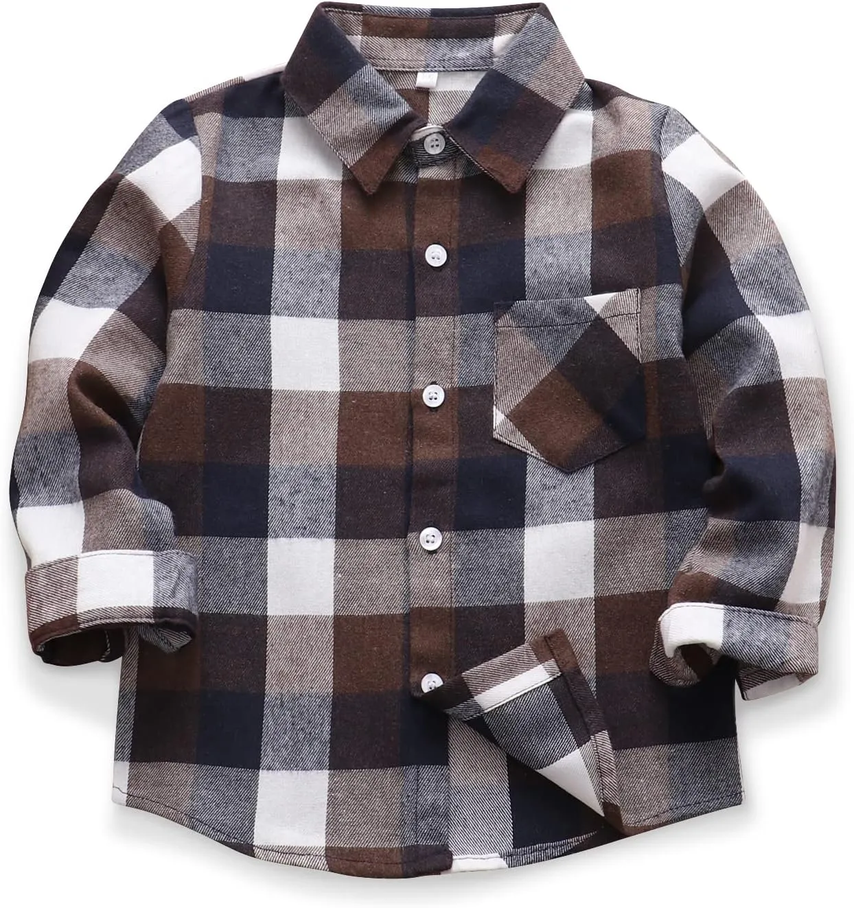 OCHENTA Little Big Boys Girls & Mens Plaid Flannel Shirt Button Down Family Matching Outfits
