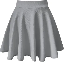 PUKAVT Women's Basic Casual Skirts A-Line Mini Flared Stretchy Skater Party Skirt