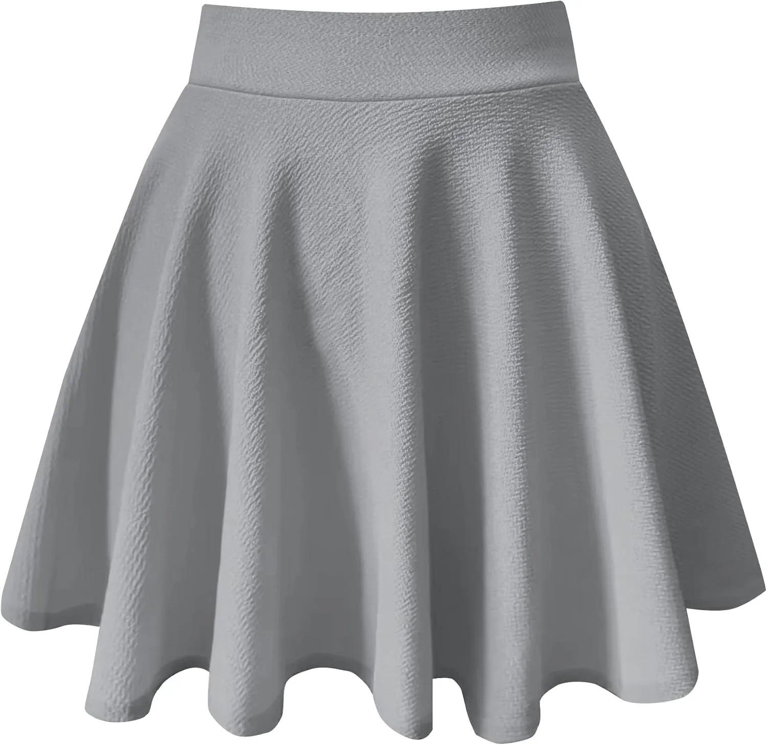 PUKAVT Women's Basic Casual Skirts A-Line Mini Flared Stretchy Skater Party Skirt