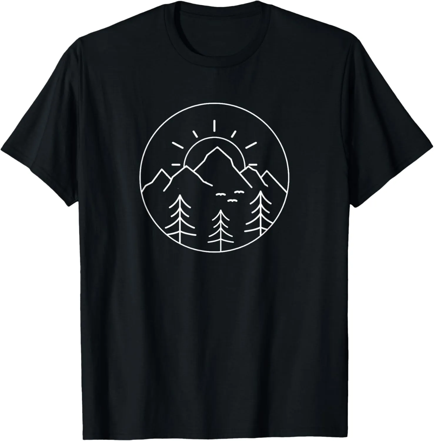 Sunset Mountain Nature Hiking Camping Outdoors Mountains T-Shirt