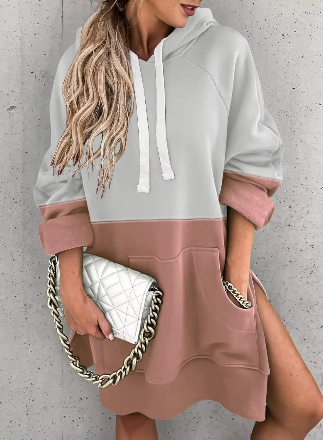 Syellowafter Women Oversized Hoodie Dress Pullover Winter Kangaroo Pocket Sweatshirt Fall Tops Casual Loungewear