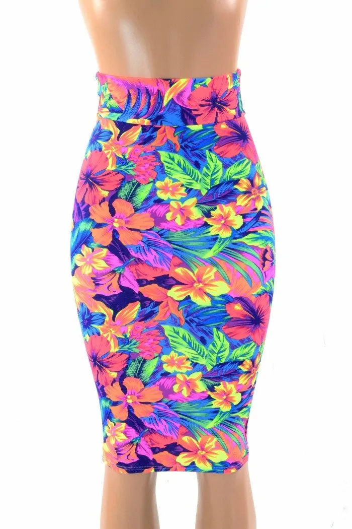 Tahitian Floral Pencil Skirt