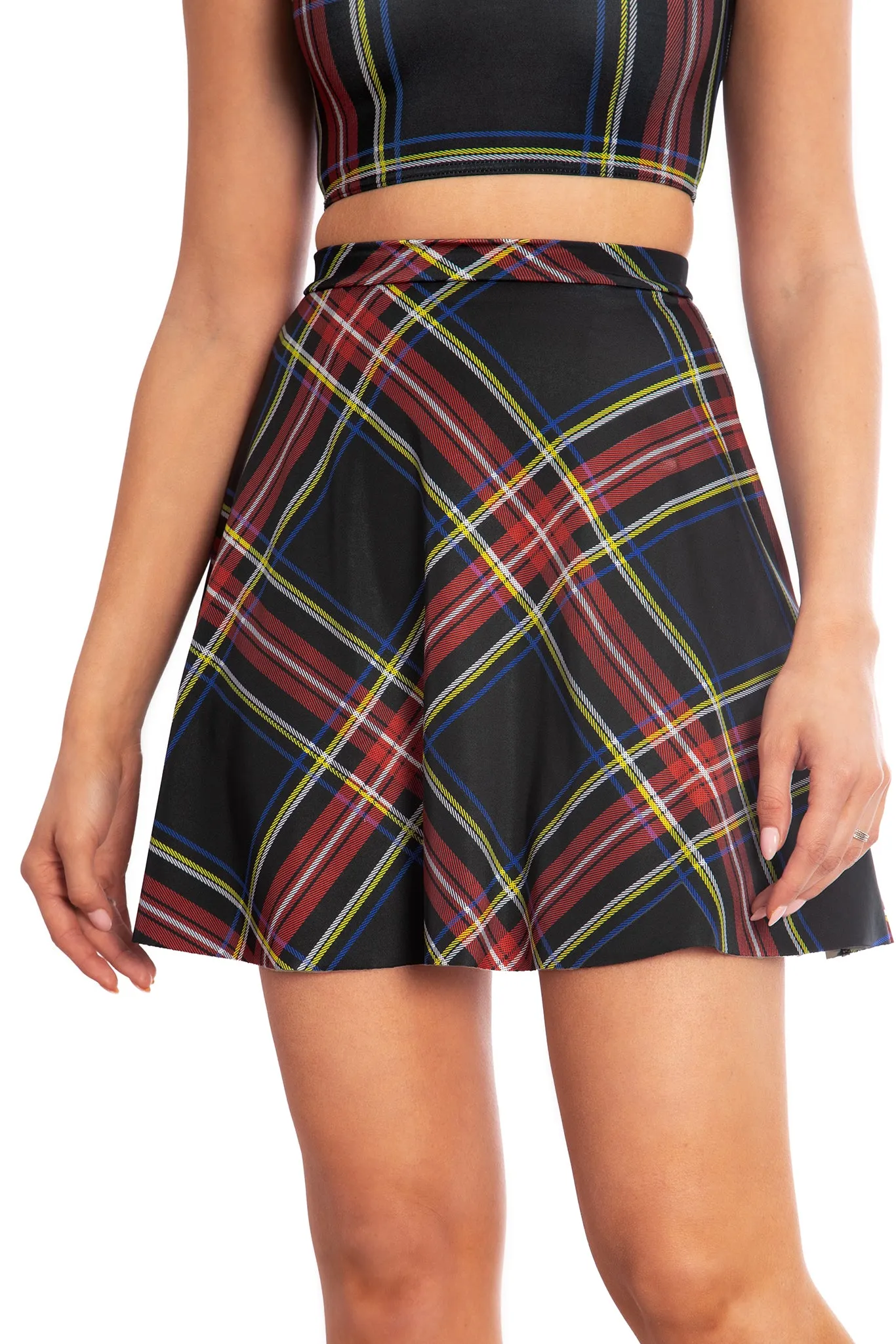 Tartan Old School Shiny Pocket A-Line Skirt