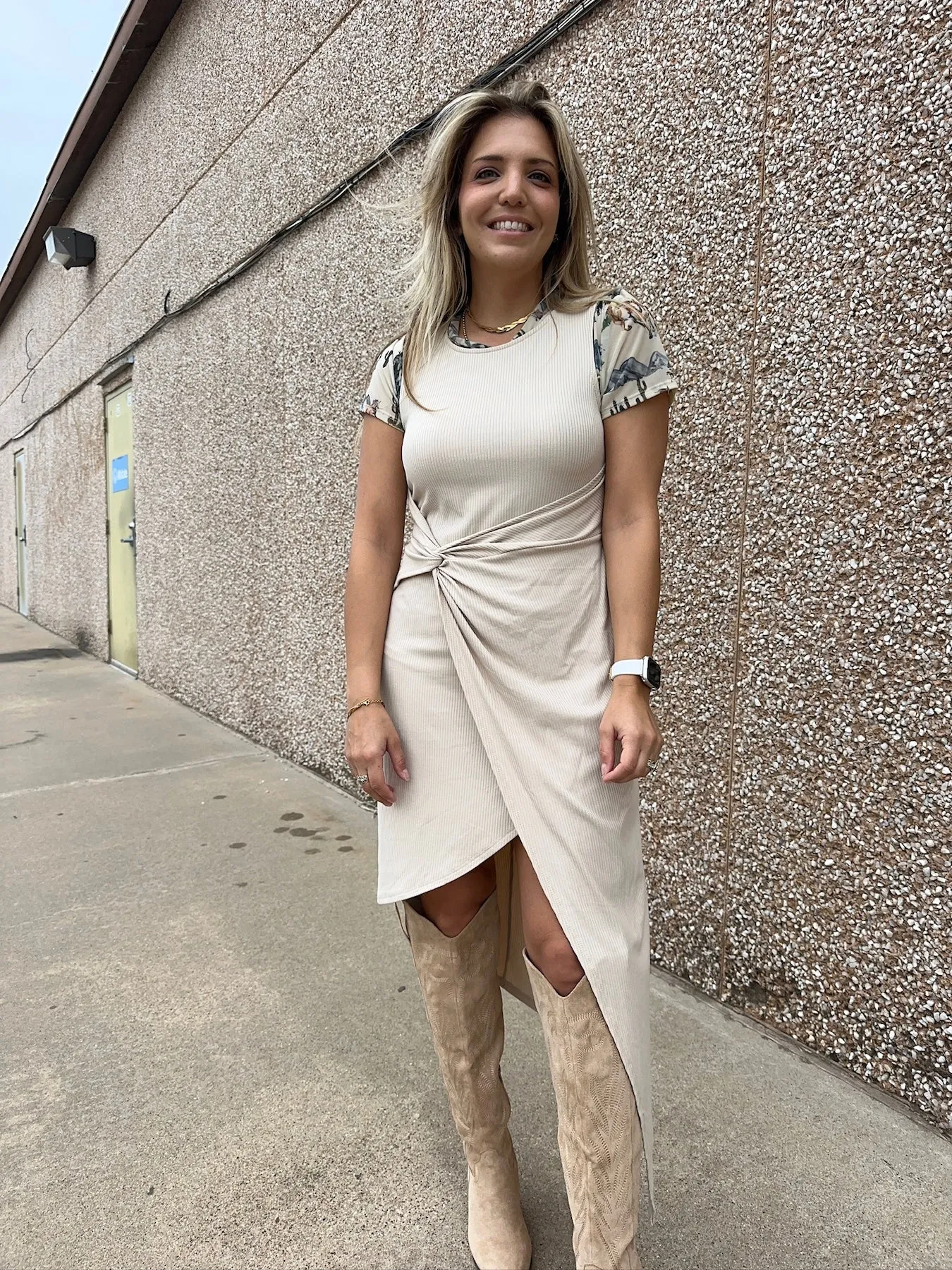 Twisted Wrap Sleeveless Asymmetrical Dress