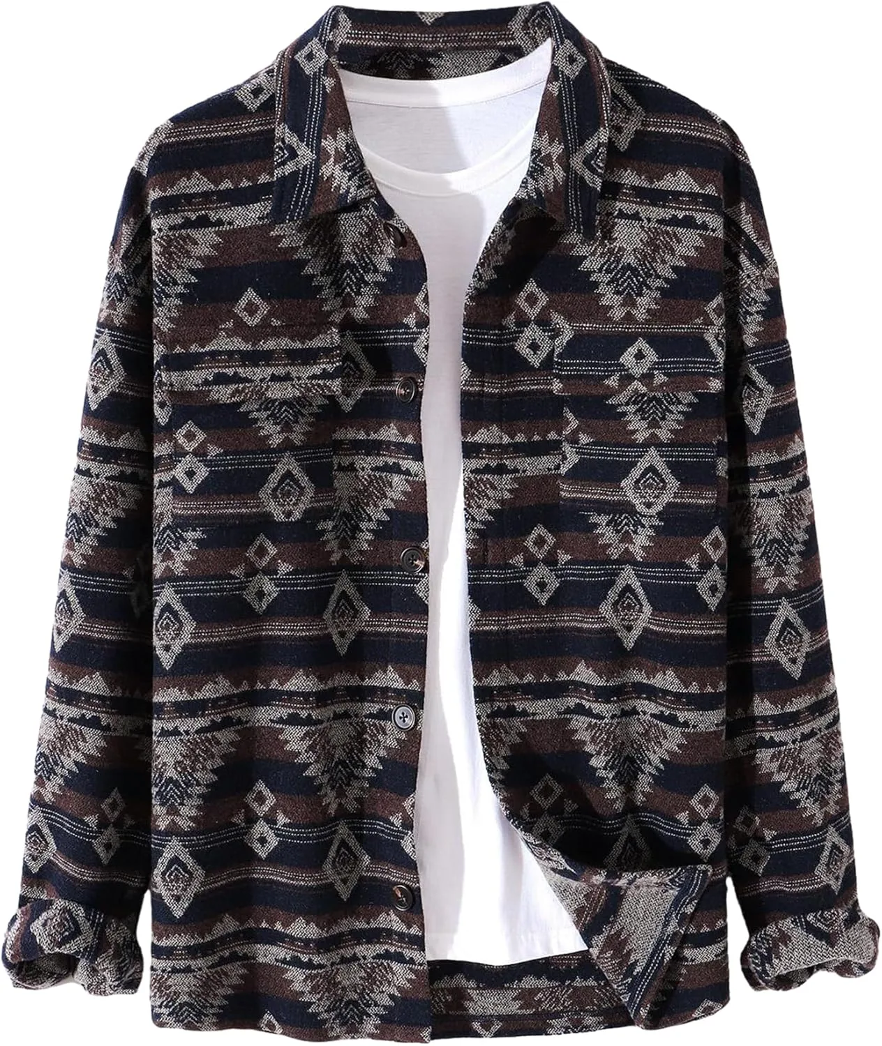 ZAFUL Men's Unisex Plaid Shirt Casual Flannel Jacket Button Down Long Sleeve Pocket Shirt Tops Coat Outwear